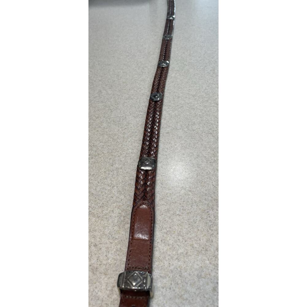 Vintage Brighton Brown Leather Braided Belt -Q2108 Women’s Size Medium -30 - Picture 6 of 11